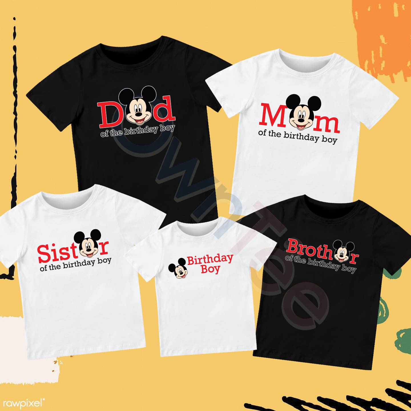 Birthday - Mickey Family Black-01