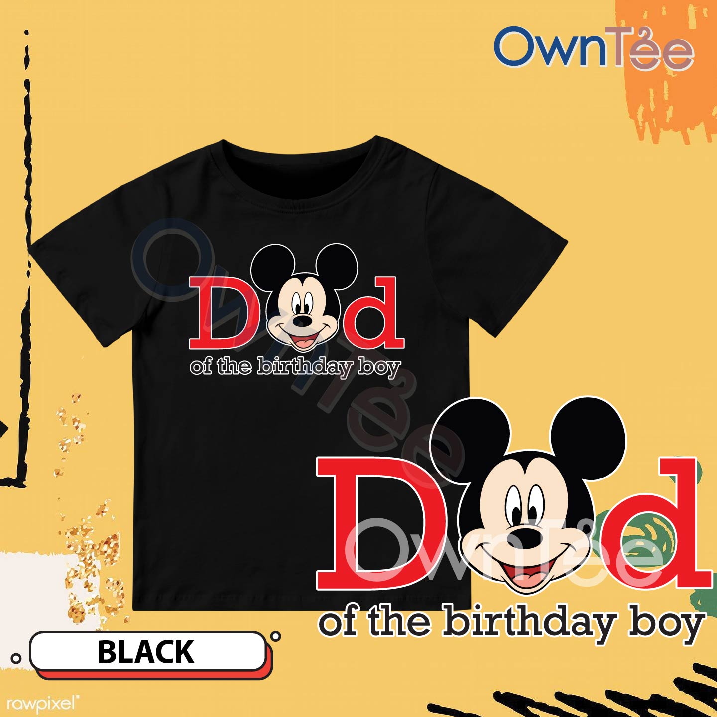 Birthday - Mickey Family Black-02
